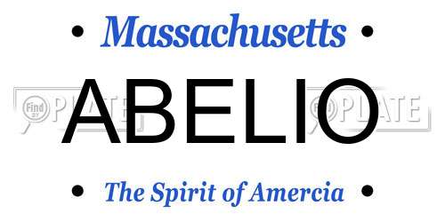 ABELIO Massachusetts License Plate