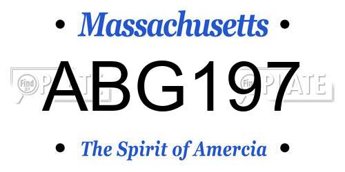 ABG197 Massachusetts License Plate
