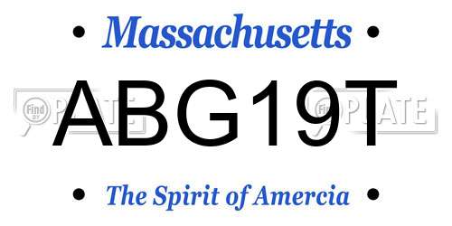 ABG19T Massachusetts License Plate