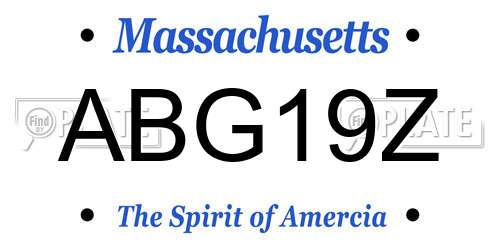 ABG19Z Massachusetts License Plate