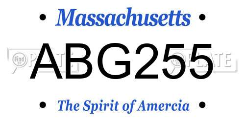 ABG255 Massachusetts License Plate