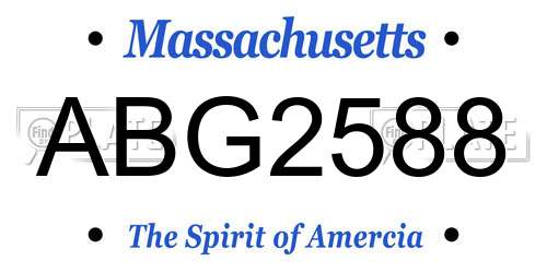 ABG2588 Massachusetts License Plate