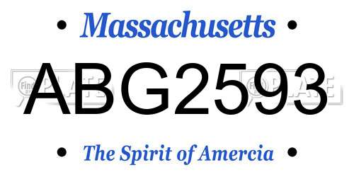 ABG2593 Massachusetts License Plate
