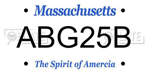 ABG25B Massachusetts License Plate