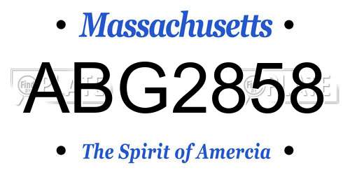 ABG2858 Massachusetts License Plate