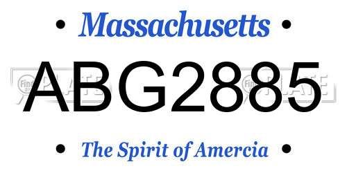 ABG2885 Massachusetts License Plate