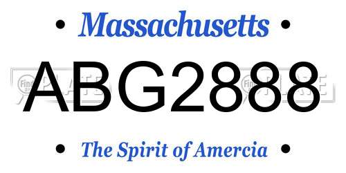 ABG2888 Massachusetts License Plate