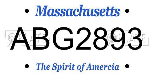 ABG2893 Massachusetts License Plate