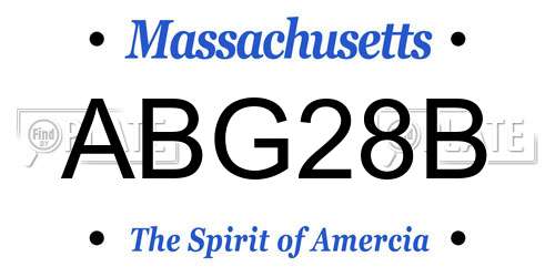 ABG28B Massachusetts License Plate