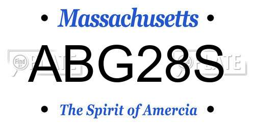 ABG28S Massachusetts License Plate
