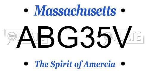 ABG35V Massachusetts License Plate