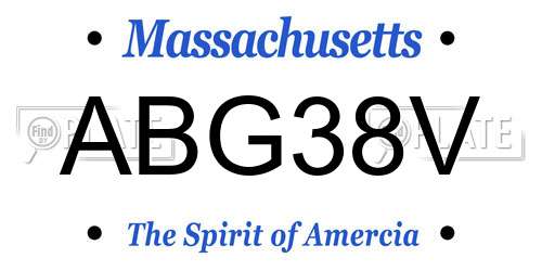 ABG38V Massachusetts License Plate