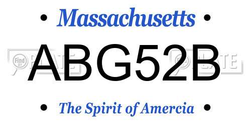 ABG52B Massachusetts License Plate