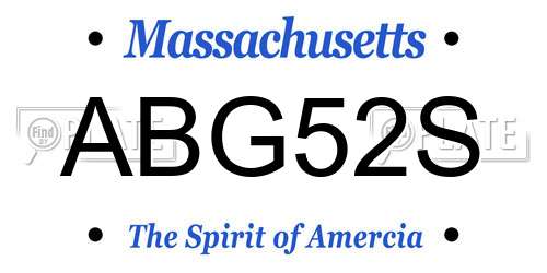 ABG52S Massachusetts License Plate