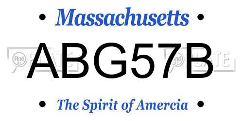 ABG57B Massachusetts License Plate