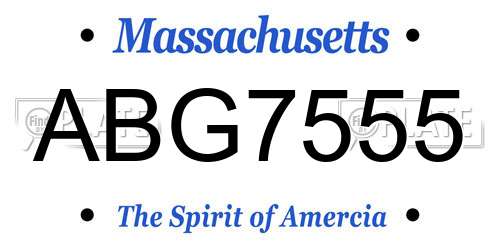 ABG7555 Massachusetts License Plate