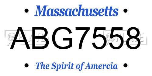 ABG7558 Massachusetts License Plate