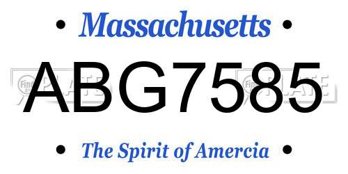 ABG7585 Massachusetts License Plate