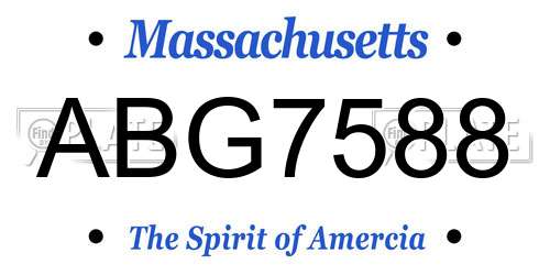 ABG7588 Massachusetts License Plate