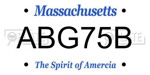 ABG75B Massachusetts License Plate
