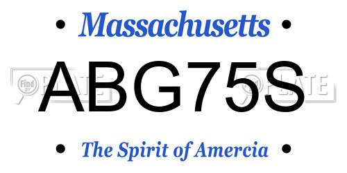ABG75S Massachusetts License Plate