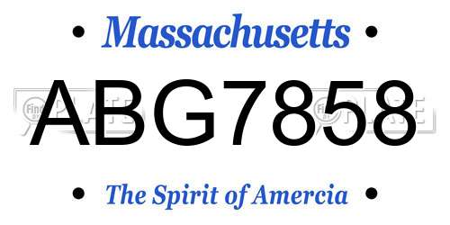 ABG7858 Massachusetts License Plate