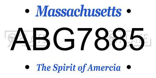 ABG7885 Massachusetts License Plate