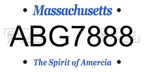 ABG7888 Massachusetts License Plate