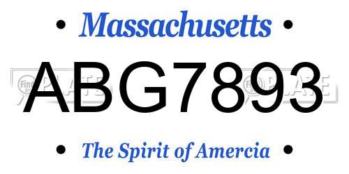 ABG7893 Massachusetts License Plate