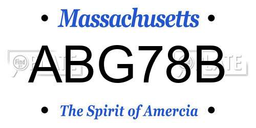 ABG78B Massachusetts License Plate
