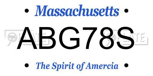 ABG78S Massachusetts License Plate