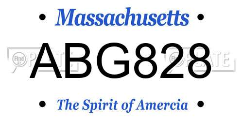 ABG828 Massachusetts License Plate