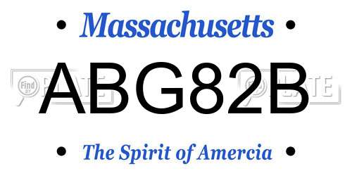 ABG82B Massachusetts License Plate