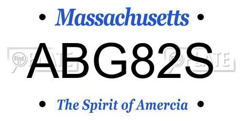 ABG82S Massachusetts License Plate