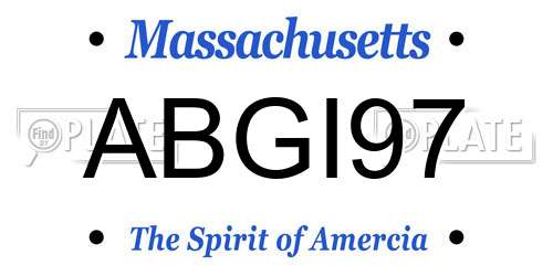 ABGI97 Massachusetts License Plate