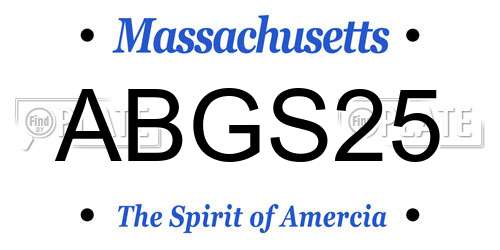 ABGS25 Massachusetts License Plate