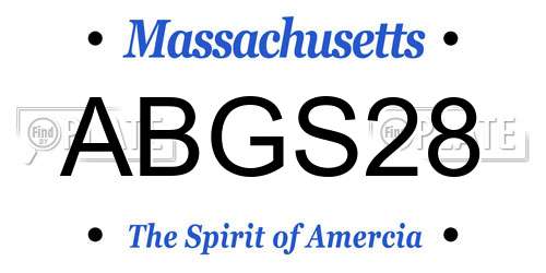 ABGS28 Massachusetts License Plate