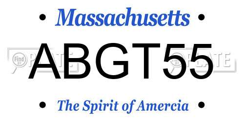 ABGT55 Massachusetts License Plate