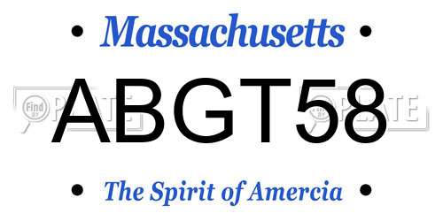 ABGT58 Massachusetts License Plate