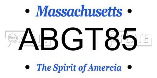 ABGT85 Massachusetts License Plate