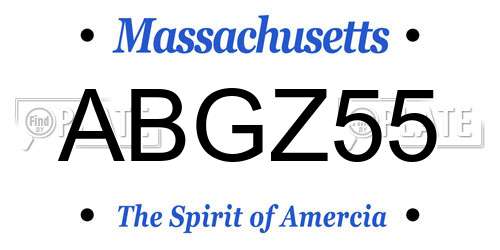 ABGZ55 Massachusetts License Plate