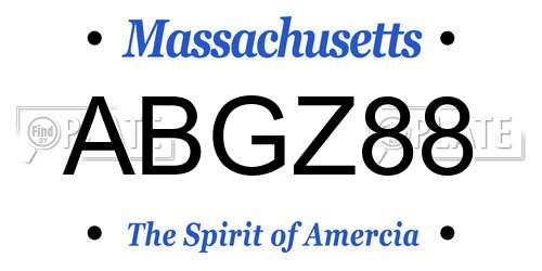 ABGZ88 Massachusetts License Plate