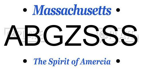 ABGZSSS Massachusetts License Plate