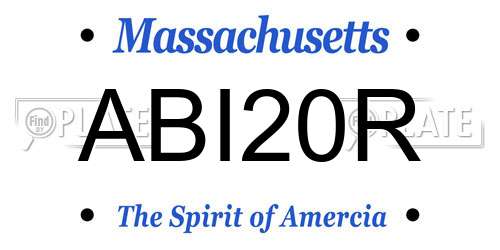 ABI20R Massachusetts License Plate