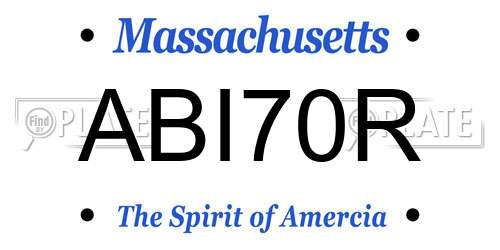ABI70R Massachusetts License Plate