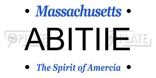 ABITIIE Massachusetts License Plate