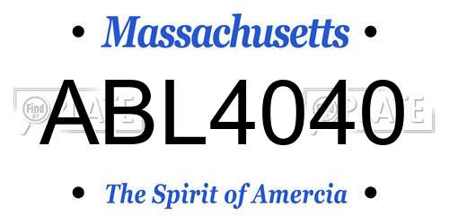 ABL4040 Massachusetts License Plate