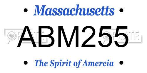 ABM255 Massachusetts License Plate