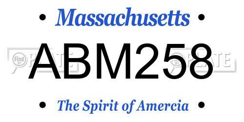 ABM258 Massachusetts License Plate