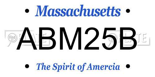 ABM25B Massachusetts License Plate